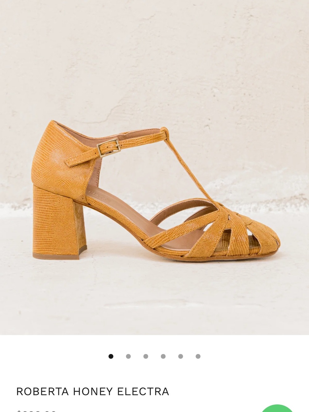 Roberta Bridal Electra T‑Strap Block Heel Sandal in Honey